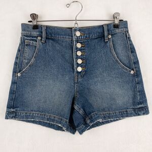 Banana Republic Shorts Womens 25/0 Blue Denim Jean Button Fly High Rise NWT